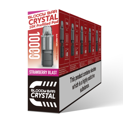 Bloody Bar Crystal 10K Puff Pod Kit - Strawberry Blast